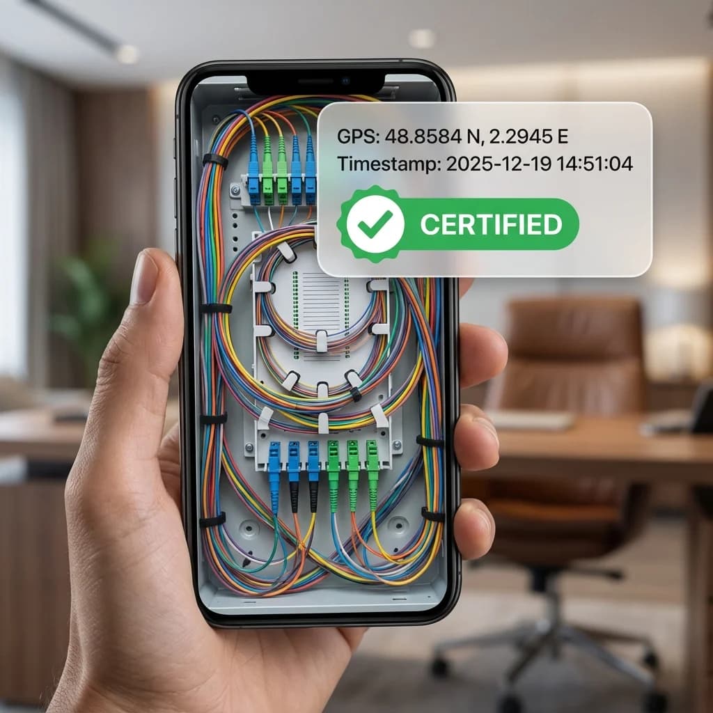 Voorbeeld van gecertificeerd visueel bewijs met geolocatie